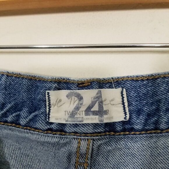 We The Free People Button Fly Jeans Blue Size 24 - Picture 4 of 7
